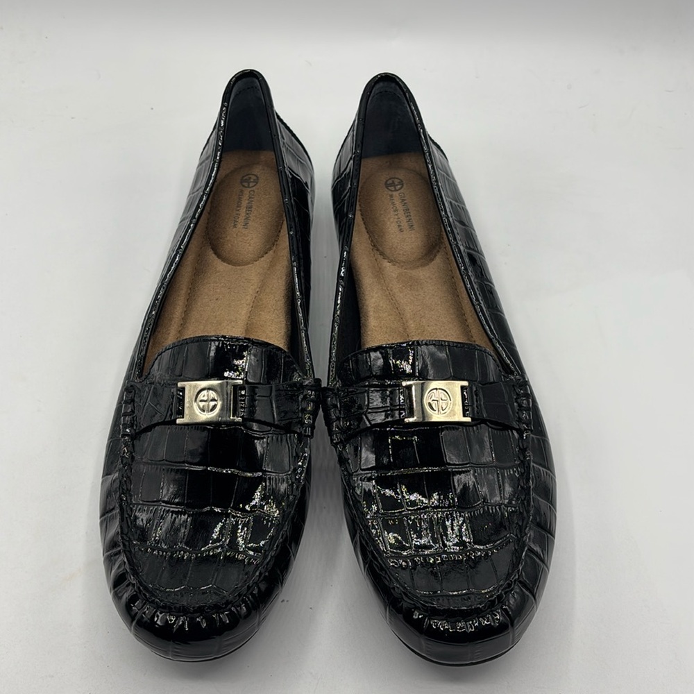 Giani Bernini Black Croc-Embossed Loafers